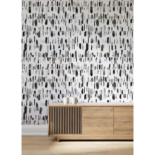 Katie Hunt Black Bold Brush Strokes Wall Mural